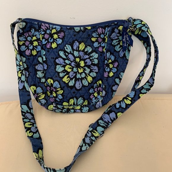 👜 VERA BRADLEY BLUE FLORAL SHOULDER CROSS BODY BAG - Picture 1 of 10